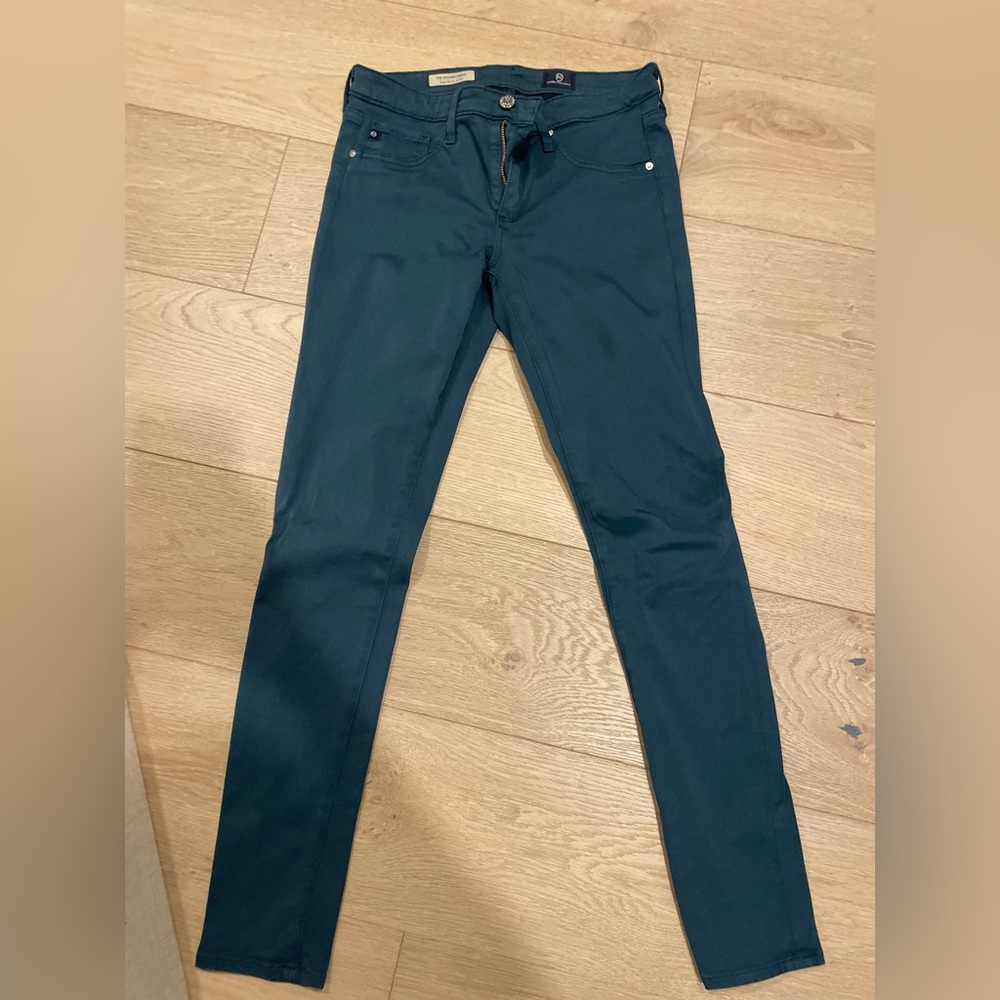 AG dark turquoise “the legging” ankle pants